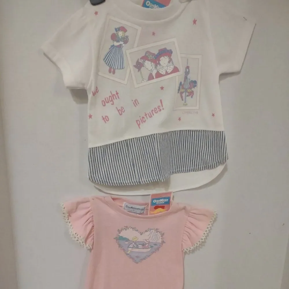 👍 Vintage Oshkosh 2T Set of Two Shirts Very HTF 1980s. K1